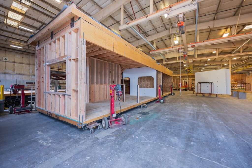 Interior view of the Blazer prefab home with modern design elements.